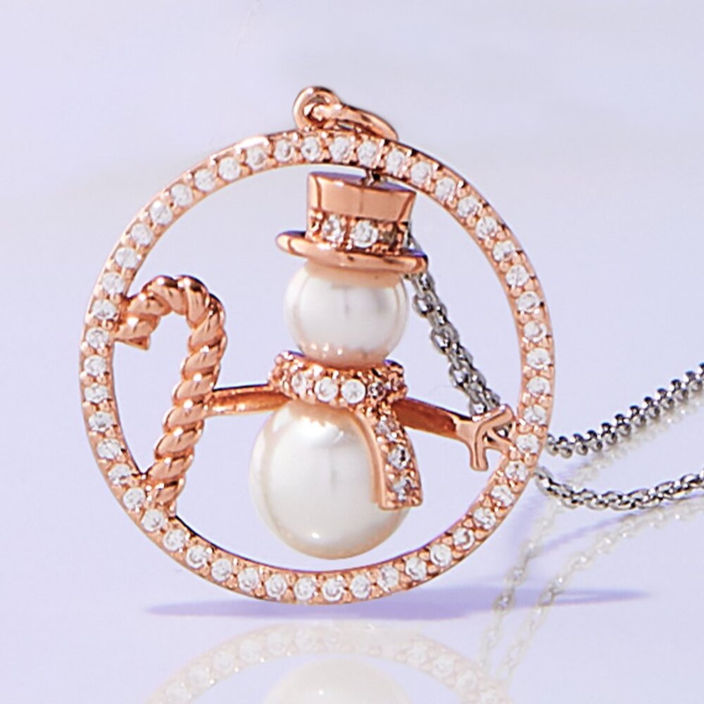 Snowman Pearl Necklace - Charmed Aroma 2021 Christmas Holiday Collection Frosty